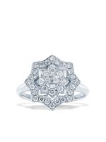 David Morris bague en or blanc 18ct pavée de diamants - Argent - thumbnail