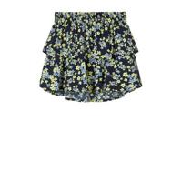 NAME IT KIDS gebloemde rok Thulda donkerblauw/lichtblauw/lichtgroen