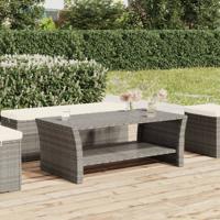 Salontafel 100x50x40 cm poly rattan grijs - thumbnail