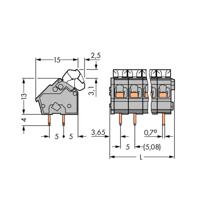 WAGO 256-403/334-000 Veerkrachtklemblok 2.50 mm² Aantal polen 3 Grijs 280 stuk(s)