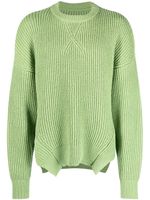 Jil Sander pull en laine mélangée à design nervuré - Vert