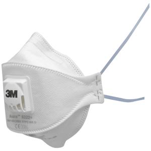 3M Aura™ 9322+ 9322+ Fijnstofmasker met ventiel FFP2 D 10 stuk(s) EN 149:2001, EN 149:2009 DIN 149:2001, DIN 149:2009