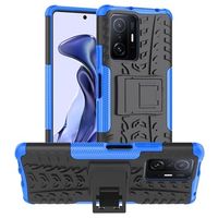 Antislip Xiaomi 11T/11T Pro Hybrid Case met Standaard - Blauw / Zwart