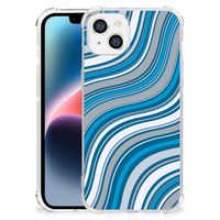 Apple iPhone 14 Plus Doorzichtige Silicone Hoesje Waves Blue