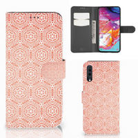 Samsung Galaxy A70 Telefoon Hoesje Pattern Orange