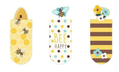 Moses boekenleggers bijen junior 14,2 cm karton geel 3 stuks