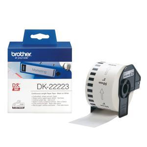 Brother DK-22223 Rol met etiketten 50 mm x 30.48 m Papier Wit 1 stuk(s) Permanent hechtend DK22223 Universele etiketten