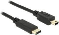 DeLock USB-kabel C -> Mini-B St/0,50 m Zwart