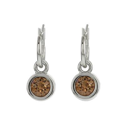 Biba Hang Oorbellen met Swarovski Steentje Sm. Topaz