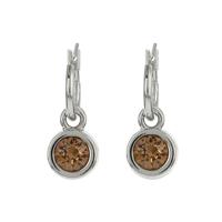 Biba Hang Oorbellen met Swarovski Steentje Sm. Topaz