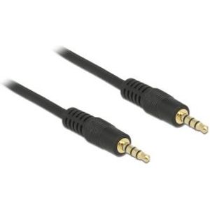 Delock 83435 Stereo Jack Kabel 3,5 mm 4-pins male naar male 1 m zwart