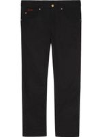 Gucci embroidered-logo straight-leg trousers - Noir