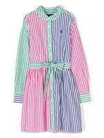 Ralph Lauren Kids robe-chemise Polo Pony à rayures - Blanc - thumbnail