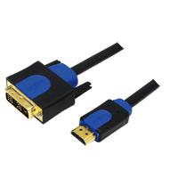 LogiLink CHB3102 DVI-kabel DVI / HDMI Adapterkabel DVI-D 18+1-polige stekker, HDMI-A-stekker 2.00 m Zwart Vergulde steekcontacten, Schroefbaar - thumbnail