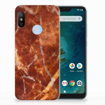 Xiaomi Mi A2 Lite TPU Siliconen Hoesje Marmer Bruin Xiaomi Mi A2 Lite TPU Siliconen Hoesje Marmer Bruin
