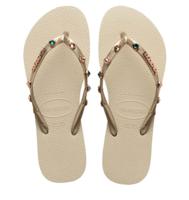 Havaianas Havaianas - Slim Luxury Swarovski-krista Beige Rubber Teenslippers Dames - thumbnail