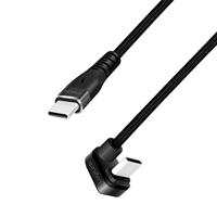 Logilink USB 2.0 type C connectorkabel 180° gehoekt naar USB-C stekker (rechts) zwart 1m