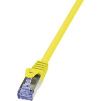 LogiLink CQ3047S RJ45 Netwerkkabel, patchkabel CAT 6A S/FTP 1.50 m Geel Vlambestendig, Snagless 1 stuk(s)