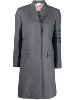 Thom Browne manteau en laine à détail 4 bandes signature - Gris