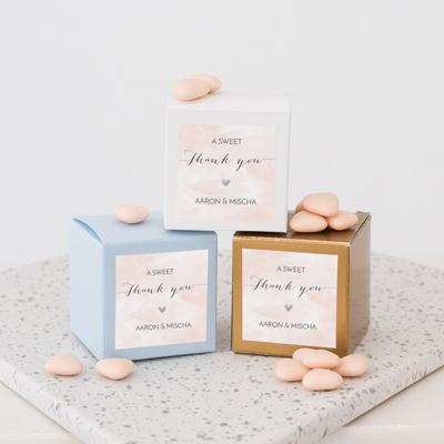 Bedankdoosje bruiloft New Beginnings vierkant
