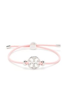 Tory Burch bracelet en cuir à breloque logo - Rose