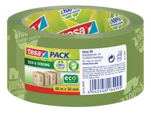 tesa ECO & STRONG 58156-00000-00 Pakband tesapack Groen (l x b) 66 m x 50 mm 1 stuk(s)