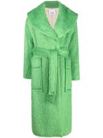 Erika Cavallini manteau ceinturé à col oversize - Vert