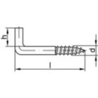 TOOLCRAFT 159596 Rechte schroefhaken 30 mm Galvanisch verzinkt staal 100 stuk(s) - thumbnail