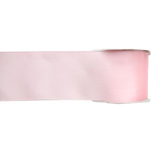 1x Roze satijnlint rollen 2,5 cm x 25 meter cadeaulint verpakkingsmateriaal