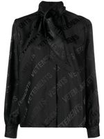 VETEMENTS chemise à logo en jacquard - Noir