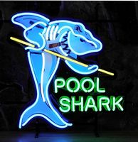 Pool Shark Neon Verlichting Met Achterplaat - 68 x 68 cm - thumbnail