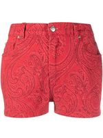 ETRO short en jean à imprimé cachemire - Rouge - thumbnail