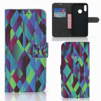 Huawei P Smart 2019 Book Case Abstract Green Blue