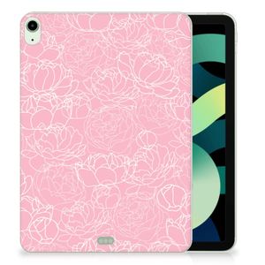 iPad Air (2020/2022) 10.9 inch Siliconen Hoesje White Flowers