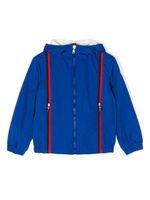 Moncler Enfant veste en coton à patch logo - Bleu