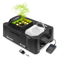 Beamz BLAZE800 rookmachine met 12 RGBA leds, 800 watt, horizontaal en verticaal, rookmachine met afstandsbediening, DMX, kleurrijke mistzuilen, feestaccessoires voor bruiloften