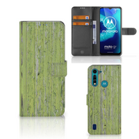 Motorola G8 Power Lite Book Style Case Green Wood - thumbnail