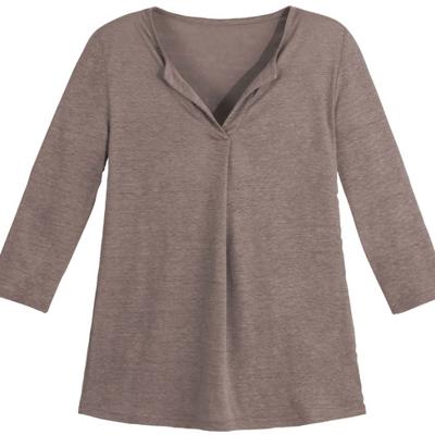 Linnen jersey shirt, avocado 36/38