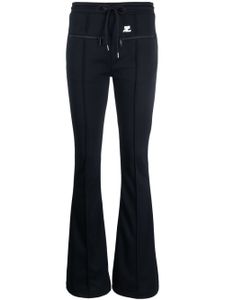 Courrèges pantalon évasé à lien de resserrage - Bleu