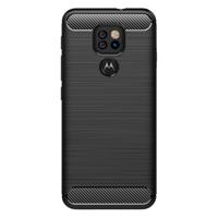 Shop4 - Motorola Moto G9 Play Hoesje - Zachte Back Case Brushed Carbon Zwart