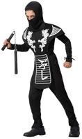 Atosa Ninja-kostuum voor kinderen, zwart en wit, 7 tot 9 jaar