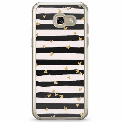 Samsung Galaxy A3 2017 siliconen hoesje - Hart streepjes Samsung Galaxy A3 2017 siliconen hoesje - Hart streepjes