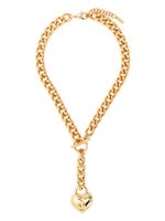 Moschino heart-pendant chain-link necklace - Or - thumbnail