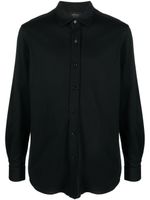 Brioni chemise en coton à col italien - Noir