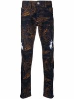 Philipp Plein jean skinny à broderies - Bleu