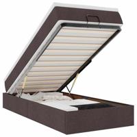 vidaXL Ottoman bed met matras 100x200cm stof donkerbruin, bedframe, ottoman bedframe, bedframe met opbergruimte onder het bed, bedframe met opbergruimte