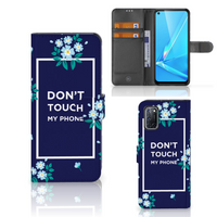 OPPO A72 | OPPO A52 Portemonnee Hoesje Flowers Blue DTMP - thumbnail