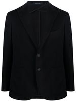 Tagliatore blazer en laine vierge mélangée à simple boutonnage - Bleu