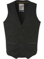 Gilet, knitted melange with neps black