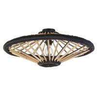 QAZQA Oosterse plafondlamp bamboe met zwart 60 cm - Evalin